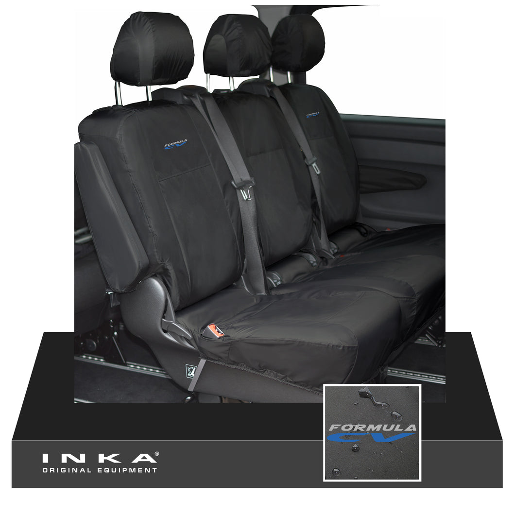 INKA Mercedes Benz Vito , V Class W447 Rear Crew Cab Waterproof Seat Covers Black (Choice of 7 Colours)