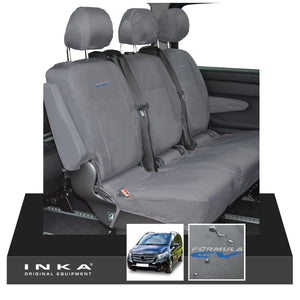 INKA Mercedes Benz Vito , V Class W447 Rear Crew Cab Waterproof Seat Covers Grey (Choice of 7 Colours)