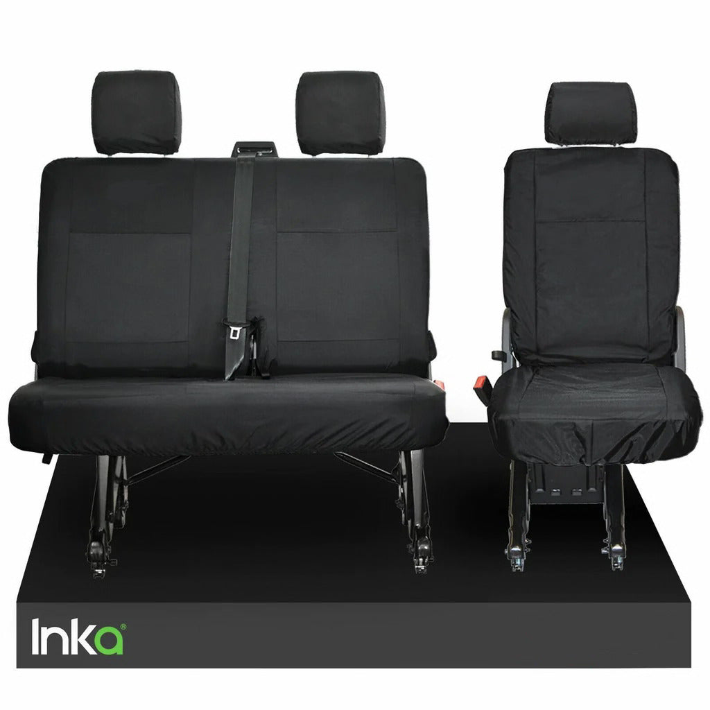 VW Transporter LHD 2nd Row Single & 2nd Row Double Bench INKA Tailored Waterproof Seat Covers BLACK MY-2006-2015
