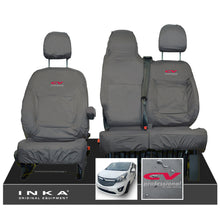 Load image into Gallery viewer, INKA Renault Trafic Sport (Business Plus) Tailored Waterproof Seat Covers Front Set 1+2 - Grey MY14 Onwards
