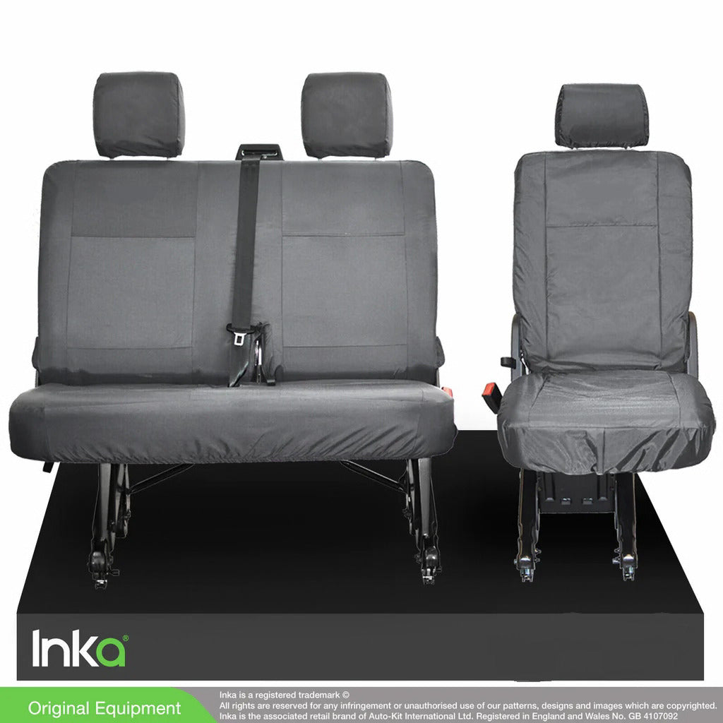 VW Transporter LHD 2nd Row Single & 2nd Row Double Bench INKA Tailored Waterproof Seat Covers GREY MY-2006-2015
