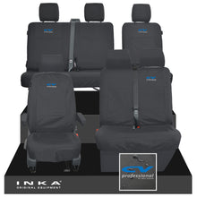 Load image into Gallery viewer, VW Transporter T6.1, T6, T5.1 Front 1+2 &amp; Rear 2+1 Tailored Waterproof Seat Covers Black MY-10-24
