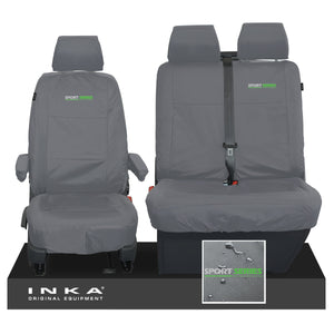 VW Transporter Shuttle T6.1, T6 Front 1+2 Tailored Waterproof Seat Covers Grey MY-15-23