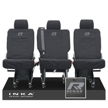 Load image into Gallery viewer, VW Transporter Shuttle T6.1, T6 Rear 1+1+1 Tailored Waterproof Seat Covers Black MY-15-23
