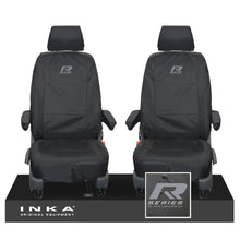 Load image into Gallery viewer, VW Transporter Shuttle T6.1, T6 Front 1+1 Tailored Waterproof Seat Covers Black MY-15-23
