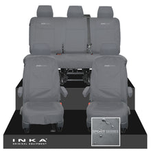 Load image into Gallery viewer, VW Transporter T6.1, T6, T5.1 INKA Front &amp; Rear Tailored Waterproof Seat Covers Grey MY 10-24
