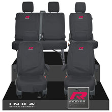 Load image into Gallery viewer, VW Transporter T6.1, T6, T5.1 Front 1+1 &amp; Rear 2+1 Tailored Waterproof Seat Covers Black MY-10-24
