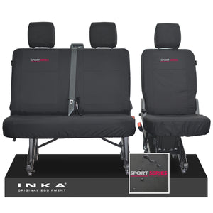 VW Transporter T6.1, T6 INKA Rear Set 2+1 Tailored Waterproof Seat Covers Black