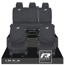 Load image into Gallery viewer, VW Transporter T6.1, T6, T5.1 INKA Front &amp; Rear Tailored Waterproof Seat Covers Black MY 10-24
