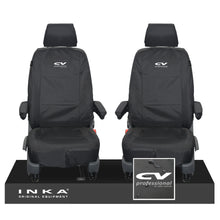 Load image into Gallery viewer, VW Transporter T6.1,T6,T5.1 INKA Front 1+1 Tailored Waterproof Seat Covers Black
