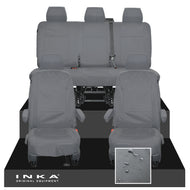 VW Transporter T6.1, T6, T5.1 INKA Front & Rear Tailored Waterproof Seat Covers Grey MY 10-24 - Plain (inferred) Embroidery