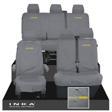 Load image into Gallery viewer, VW Transporter T6.1, T6, T5.1 Front 1+2 &amp; Rear Triple Tailored Waterproof Seat Covers Grey MY 10-24
