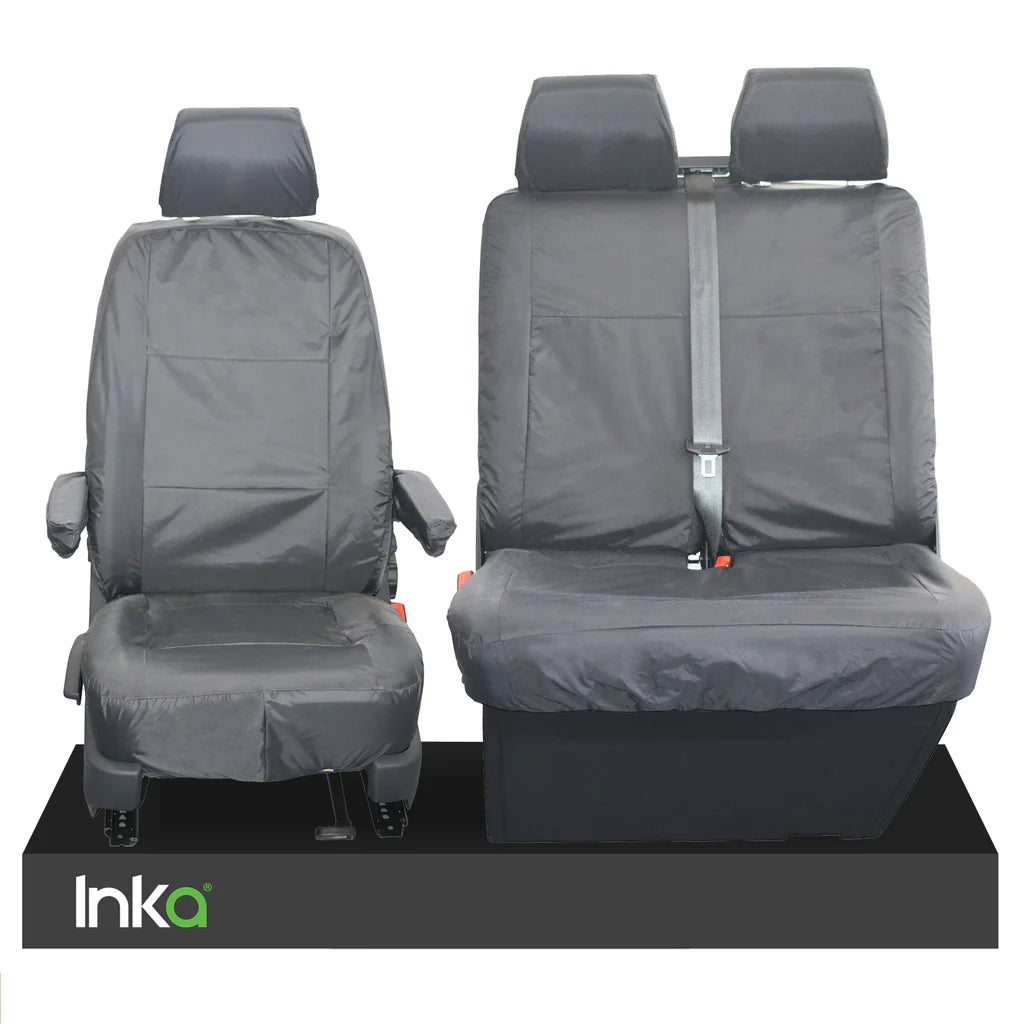 VW Transporter Front 1+2 INKA Tailored Waterproof Seat Cover GREY MY-2016+