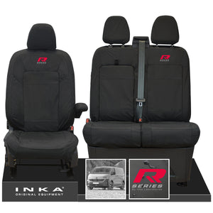 New VW Transporter T7 Panel Van INKA Front Set Tailored Waterproof Seat Covers Black MY25 onwards
