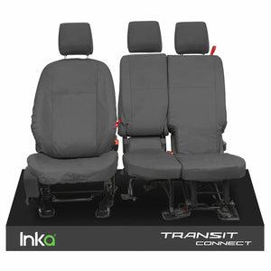 Ford Transit Connect Front Set 1+2 INKA Tailored Waterproof Seat Covers Grey MY13-23