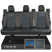 Load image into Gallery viewer, Ford Transit Custom INKA R-Sport Rear Triple Tailored Leatherette Bentley Diamond Quilt Seat Covers Black MY12-23
