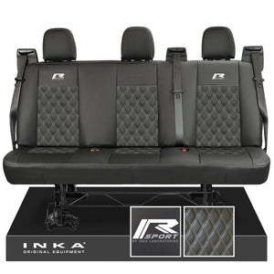 Ford Transit Custom INKA R-Sport Rear Triple Tailored Leatherette Bentley Diamond Quilt Seat Covers Black MY12-23