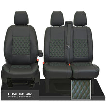 Load image into Gallery viewer, Ford Transit Custom MK1 Front 1+2 INKA Bentley Leatherette Tailored Seat Covers Black MY-12-23 (Choice of 7 Colours)
