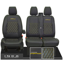 Load image into Gallery viewer, Ford Transit Custom MK1 Custom Professional Front 1+2 INKA Bentley Leatherette Tailored Seat Covers Black MY-12-23 (Choice of 7 Colours)

