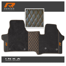 Load image into Gallery viewer, New VW Transporter T7 R Series Bentley Leatherette Front Tailored Carpet Floor Mat Black MY25 Onwards
