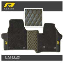 Load image into Gallery viewer, New VW Transporter T7 R Series Bentley Leatherette Front Tailored Carpet Floor Mat Black MY25 Onwards
