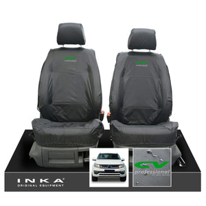 VW Amarok INKA Front Set 1+1 Fully Tailored Waterproof Seat Covers Grey MY-2010-2021 [Choice of 7 Colours]