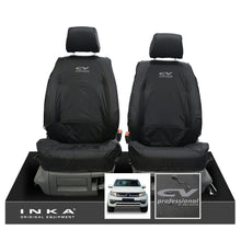 Load image into Gallery viewer, VW Amarok INKA Front Set 1+1 Fully Tailored Waterproof Seat Covers Black MY-10-21 [Choice of 7 Colours] - CV Professional Embroidery
