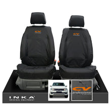 Load image into Gallery viewer, VW Amarok INKA Front Set 1+1 Fully Tailored Waterproof Seat Covers Black MY-10-21 [Choice of 7 Colours] - CV Professional Embroidery
