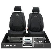 Load image into Gallery viewer, VW Amarok INKA Front Set 1+1 Fully Tailored Waterproof Seat Covers Black MY-10-21 [Choice of 7 Colours] - CV Professional Embroidery
