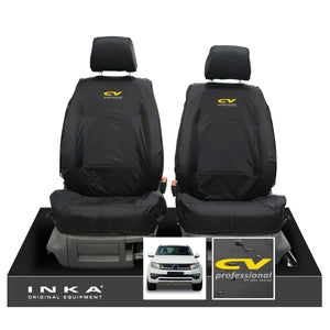 VW Amarok INKA Front Set 1+1 Fully Tailored Waterproof Seat Covers Black MY-2010-2021 [Choice of 7 Colours]