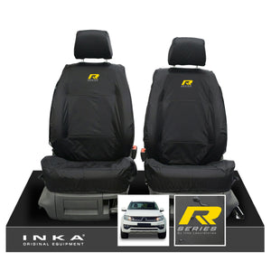 VW Amarok INKA Front Set 1+1 Fully Tailored Waterproof Seat Covers Black MY-2010-2021 [Choice of 7 Colours]