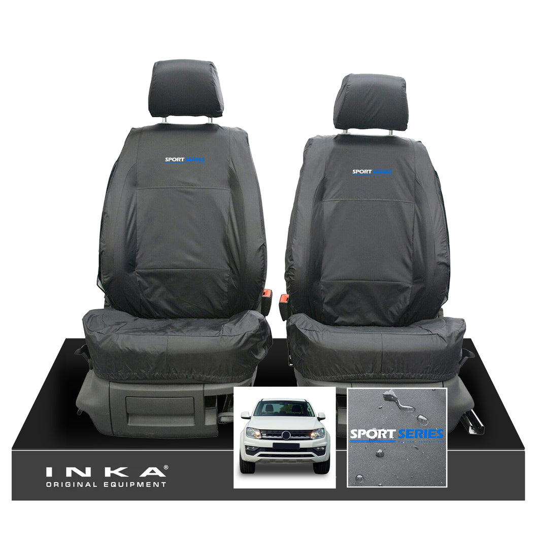 VW Amarok INKA Front Set 1+1 Fully Tailored Waterproof Seat Covers Grey MY-2010-2021[Choice of 7 Colours]
