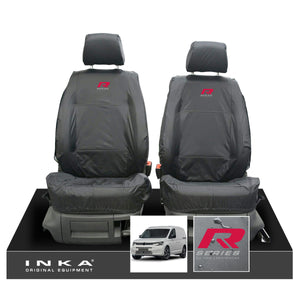 VW Caddy 5 Cargo INKA Front Set 1+1 Tailored Waterproof Seat Covers Grey MY-2020+ [Choice of 7 Colours]