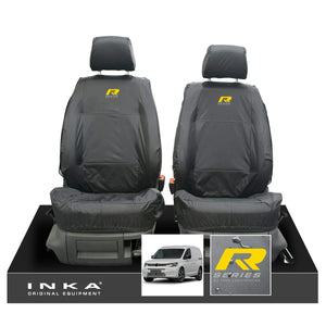 VW Caddy 5 Cargo INKA Front Set 1+1 Tailored Waterproof Seat Covers Grey MY-2020+ [Choice of 7 Colours]