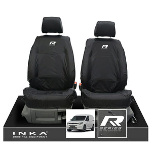 VW Caddy 5 Cargo INKA Front Set 1+1 Tailored Waterproof Seat Covers Black MY-2020+ [Choice of 7 Colours]