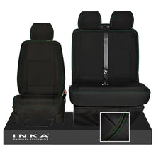 Load image into Gallery viewer, VW Transporter T6.1, T6, T5.1 Front 1+2 INKA Heavy Duty Tailored Seat Covers Black (Choice of 7 Colors)
