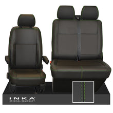 Load image into Gallery viewer, VW Transporter T6.1, T6, T5.1 Front 1+2 INKA Leatherette Tailored Seat Covers Black (Choice of 7 Colors)
