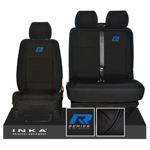 VW Transporter T6.1, T6, T5.1 R-Series Front 1+2 INKA Heavy Duty Tailored Seat Covers Black (Choice of 7 Colors)