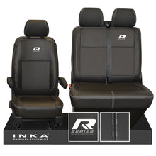 Load image into Gallery viewer, VW Transporter T6.1, T6, T5.1 R-Series Front 1+2 INKA Leatherette Tailored Seat Covers Black (Choice of 7 Colors)
