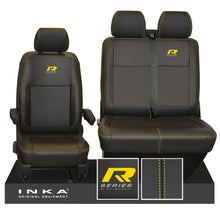 Load image into Gallery viewer, VW Transporter T6.1, T6, T5.1 R-Series Front 1+2 INKA Leatherette Tailored Seat Covers Black (Choice of 7 Colors)
