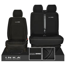 Load image into Gallery viewer, VW Transporter T6.1, T6, T5.1 SPORT-Series Front 1+2 INKA Heavy Duty Tailored Seat Covers Black (Choice of 7 Colors)
