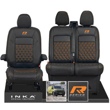 Load image into Gallery viewer, New VW Transporter T7 Panel Van INKA Front Bentley Leatherette Tailored Seat Cover Set Black MY25 Onwards
