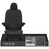 New VW Transporter T7 Panel Van INKA Single Driver Tailored Waterproof Seat Cover Black MY25 Onwards