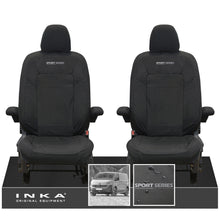 Load image into Gallery viewer, New VW Transporter T7 Panel Van INKA Front Set Tailored Waterproof Seat Covers Black MY25 Onwards
