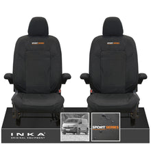 Load image into Gallery viewer, New VW Transporter T7 Panel Van INKA Front Set Tailored Waterproof Seat Covers Black MY25 Onwards
