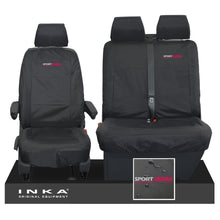 Load image into Gallery viewer, VW Transporter Shuttle T6.1, T6 Front 1+2 Tailored Waterproof Seat Covers Black MY-15-23
