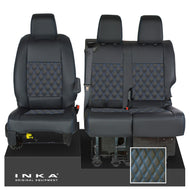 Vauxhall Vivaro MK3 INKA Bentley Diamond Quilt Leatherette Front 1+2 Tailored Seat Covers Black MY19 To Present