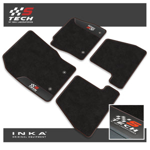 Ford Focus MK3 Car Mats (Front & Rear Set) S Tech with Premium Carpet & OEM Leatherette, Fits MY15 to MY18