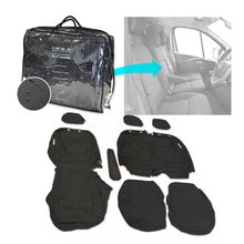 Load image into Gallery viewer, Nissan NV300 Front 1+2 Fully Tailored Waterproof Seat Covers Black MY 14-21
