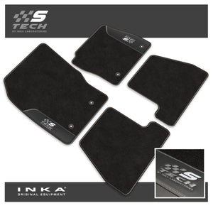 Ford Focus MK3 Car Mats (Front & Rear Set) S Tech with Premium Carpet & OEM Leatherette, Fits MY15 to MY18